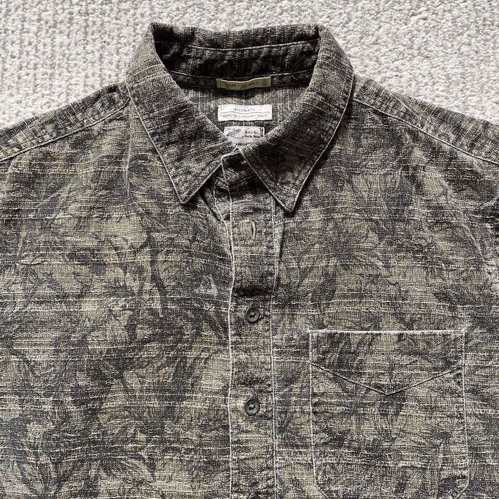 Allsaints Extra Small XS Shuttle Notes Popover Shirt Short Sleeve